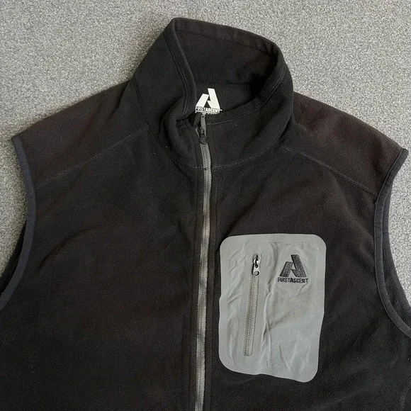 Eddie Bauer First Ascent Vest Mens Large Black Fleece Full Zip Pockets Outdoor - Picture 2 of 12